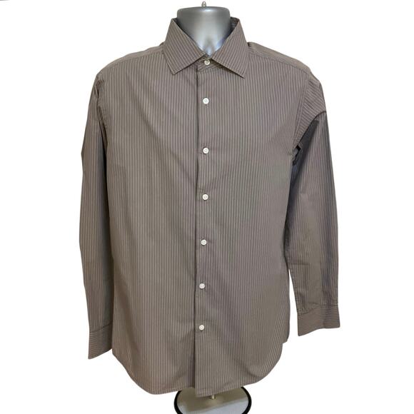 Steve & Barry’s Button Down Bundle Size M Classic Striped Brown Aqua Casual - Picture 10 of 16